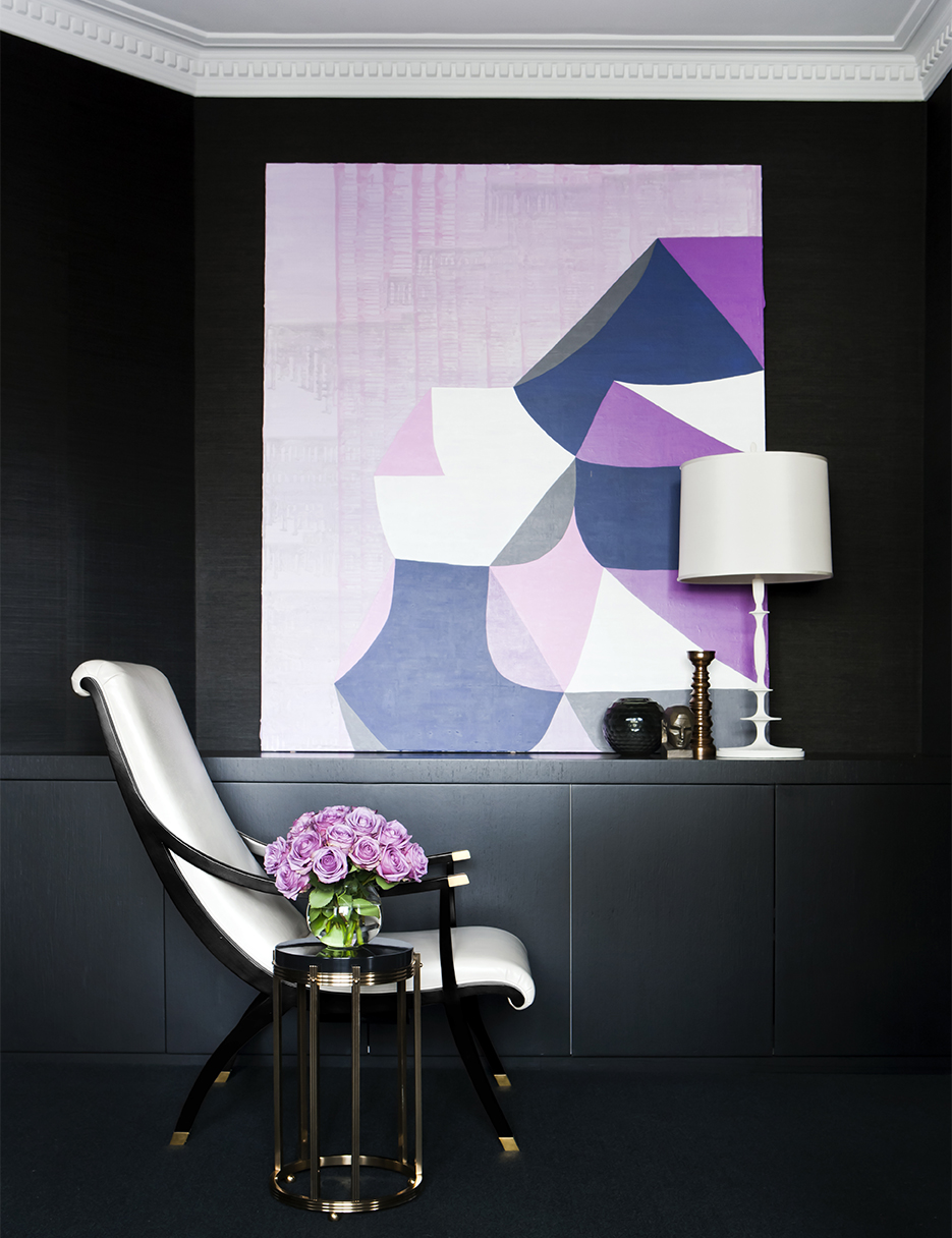 Monochromatic Design with pops of purple by Sydney Interior Designer Brendan Wong