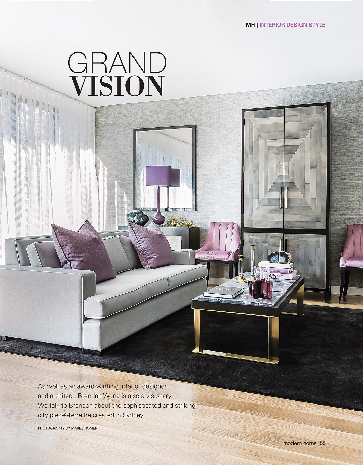 Modern Home Magazine Featuring Brendan Wong Design Lounge Room